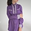 Women Purple & White Shirt