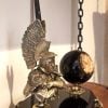 Pen Set With Bronze Roman Cavalry Officer And Obsidian Watch