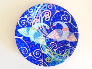 Decorative ceramic plate “Two Peacocks”