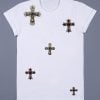 T-Shirt With Jewelled Crosses