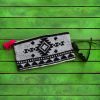 Black and White Casual Chic Crochet Pouch with Pink Tassel
