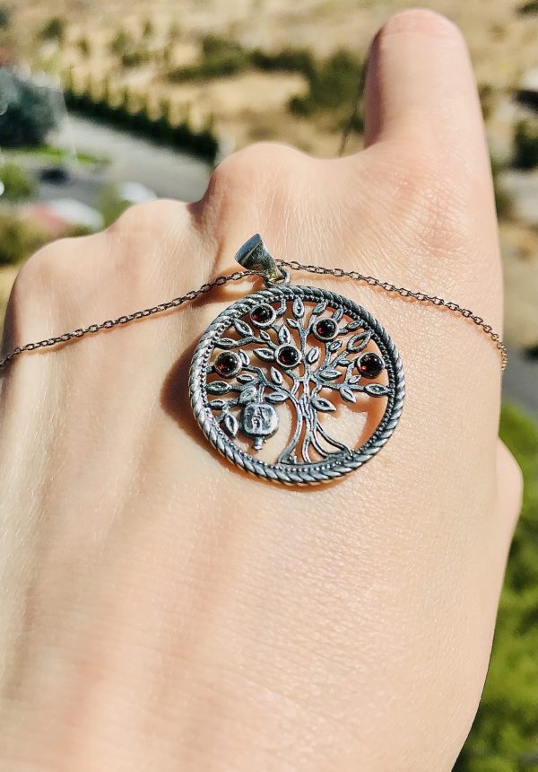 "Pomegranate Tree" Silver Necklace