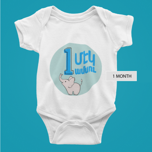 Baby Monthly Milestone onesies -in WESTERN ARMENIAN