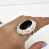 "Venus" Obsidian Silver Ring