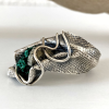 Malachite & Pyrite Silver Ring