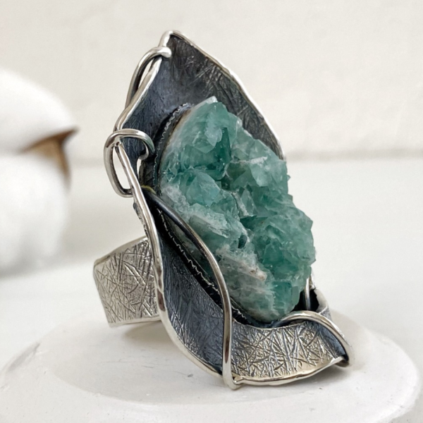 Fluorite Silver Ring