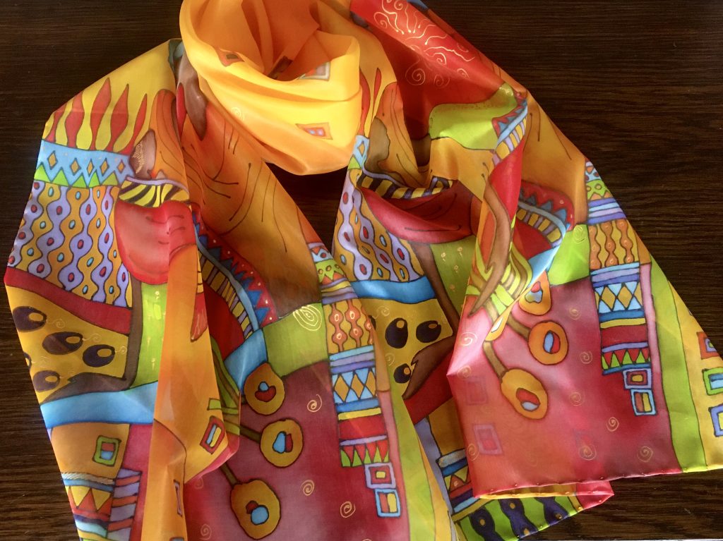 Hand painted African scarf