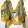 Yellow And Grey Silk Scarf