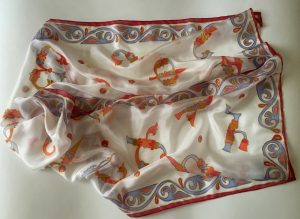 Armenian letters silk scarf