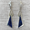 Silver triangle | natural blue azurite| unique jewelry by Shahinian studio