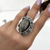 Obsidian Silver Ring