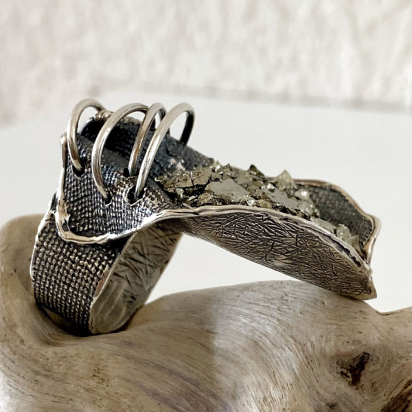 Pyrite Silver Ring