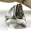 Silver Ring | Exclusive Stones | Golden pyrite | Handmade works | Gilding 24K