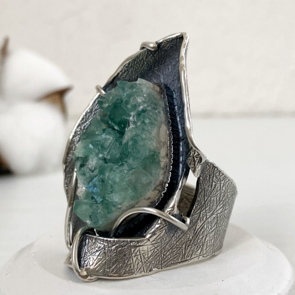 Fluorite Silver Ring