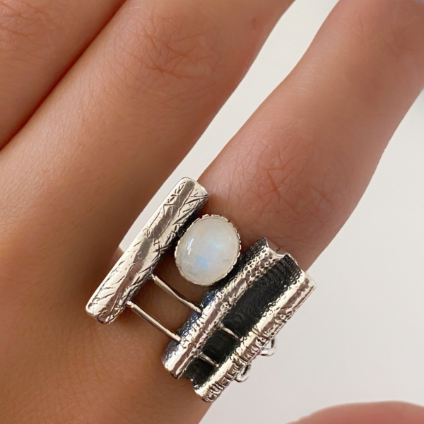 Moonstone Silver Ring