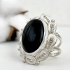 "Venus" Obsidian Silver Ring