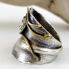 Silver Ring | Exclusive Stones | Golden pyrite | Handmade works | Gilding 24K