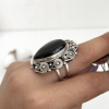 Obsidian Silver Ring