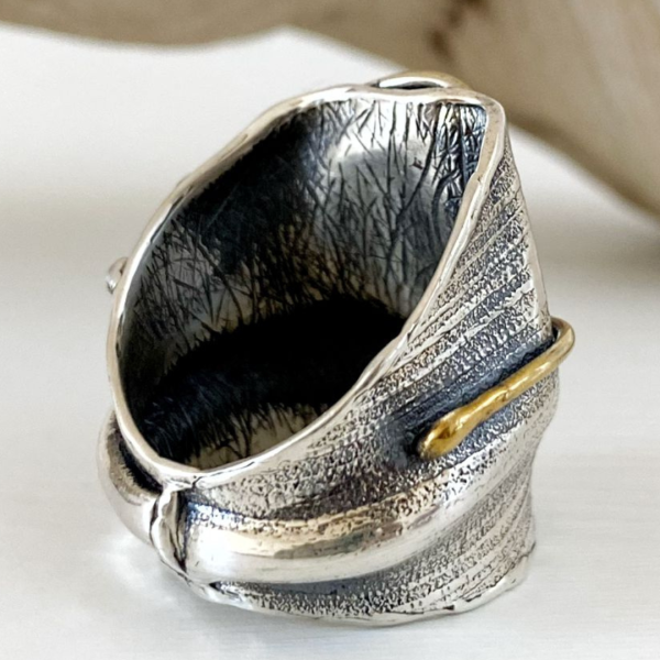 Pyrite Silver Ring