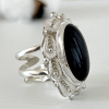 "Venus" Obsidian Silver Ring