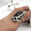 Exclusive ring | natural obsidian| black gemstone | by Shahinian Jewelry