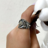 Exclusive silver ring | natural pyrite gemstone | designed by Shahinian jewelry