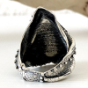 Pyrite & Carborundum Silver Ring