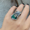 Silver ring | malachite & pyrite | Armenian brand |Shahinian jewelry