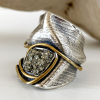 Silver Ring | Exclusive Stones | Golden pyrite | Handmade works | Gilding 24K