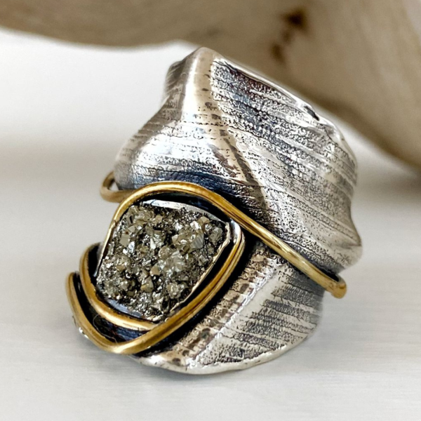 Pyrite Silver Ring