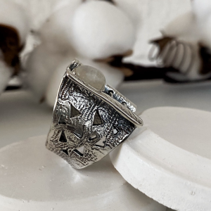 Womens silver jewelry | moonstone ring| white stone | Armenian handmade