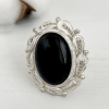 "Venus" Obsidian Silver Ring