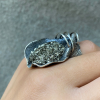 Unique Silver RIng with golden pyite | Branded by Shahinian jewelry | made in Armenia