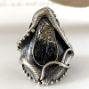 Pyrite & Carborundum Silver Ring