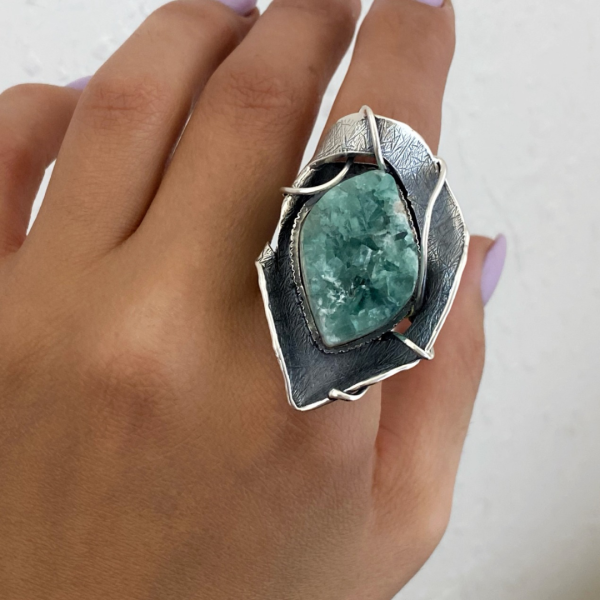 Fluorite Silver Ring