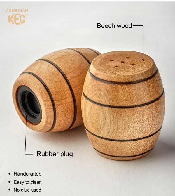 "Wooden Barrel" Salt & Pepper Shakers