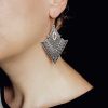 Silver plated cupronickel alloy, earrings