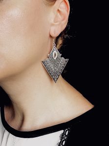 Silver plated cupronickel alloy, earrings