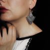 Silver plated cupronickel alloy, earrings