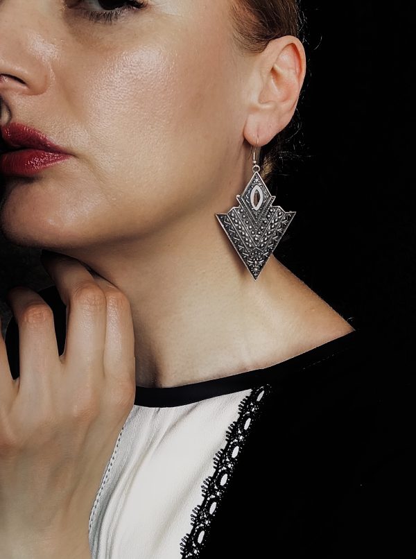 Silver plated cupronickel alloy, earrings