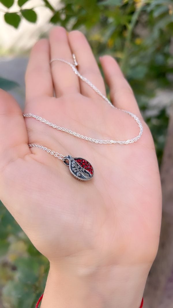 "Pomegranate" Silver Necklace