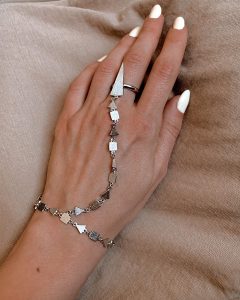 Sterling silver ring-chain bracelet “Aris”