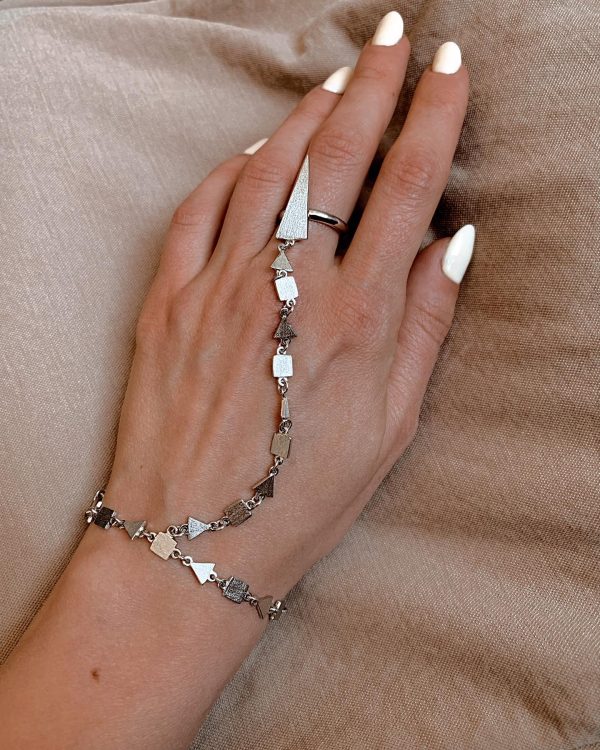 Sterling silver ring-chain bracelet "Aris"