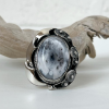 Sterling silver ring with white agate gemstone| designed by Shahinian jewelry
