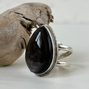 SIlver obsidian ring | handmade jewelry | by Shahinian studio