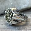 24K Gold Plated Pyrite Silver Ring