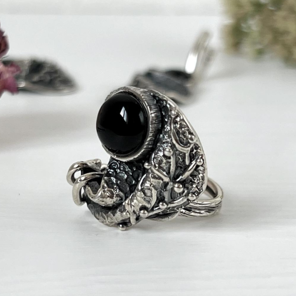 Onyx Silver Jewelry Set