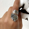 Sterling silver ring | golden gemstone pyrite | handmade jewelry by Shahinian studio