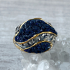 24K gold plated silver and natural gemstone azurite by Shahinian jewelry