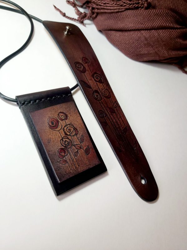 Leather jewelry set "Meeting at night"
